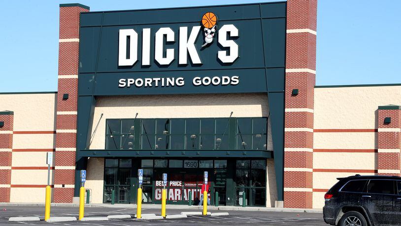 DICK’s Springfield Location on Bechtle Avenue will close this month. Roughly 125 other stores will stop selling guns and hunting gear. BILL LACKEY/STAFF