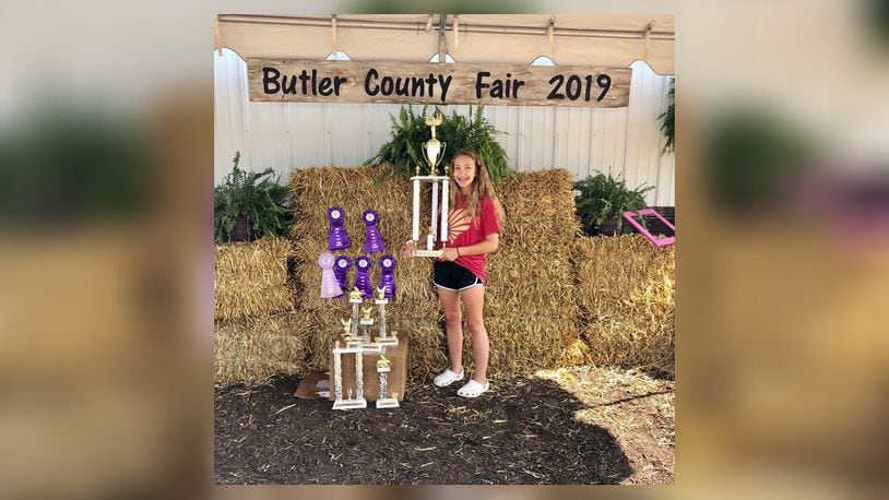 Talawanda High School junior Kennedi Mondello was one of the top livestock winners at last year’s Butler County Fair. Mondello, 15, said the initial news the annual fair had been cancelled by state officials’ orders - due to the coronavirus - was “horrible.” But Mondello said she’s happy with the more recent news about the fair conducting modified livestock showings for children and teens.(Provided Photo/Journal-News)