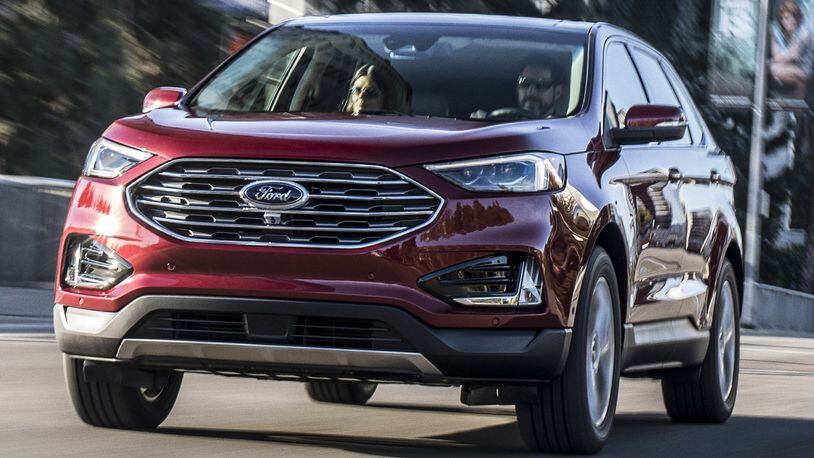 The 2019 Edge SUV lineup is Ford’s smartest ever, offering more standard driver-assist technology and introducing to the segment new available technologies such as Post-Collision Braking, Evasive Steering Assist and Adaptive Cruise Control with Stop-and-Go and Lane Centering. Ford photo
