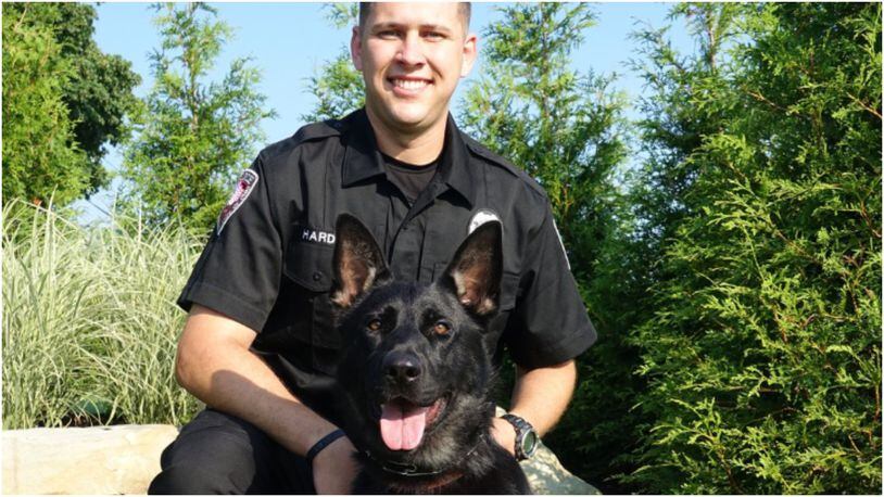 Oxford Police Officer Matt Hardin and Roscoe had their first official police shift together Aug. 8. CONTRIBUTED