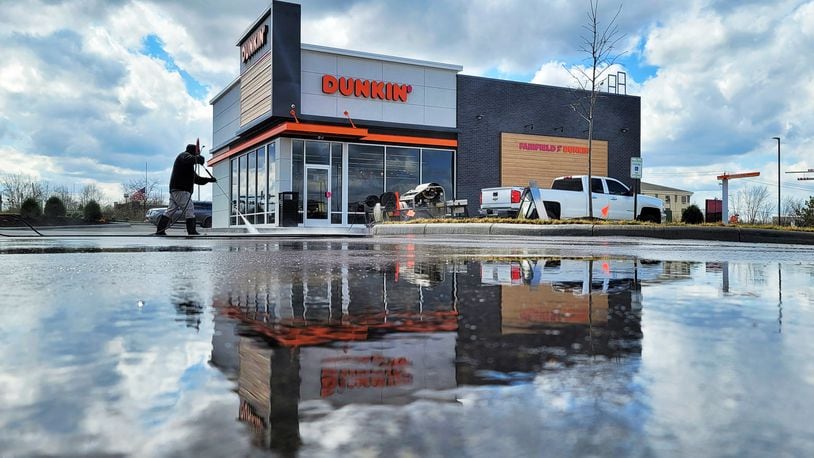 A Dunkin' opened last month in Fairfield and features two drive-through lanes and doubles windows to make service faster and more effective, officials said. The restaurant is holding its grand opening at 10 a.m. Thursday. NICK GRAHAM/STAFF