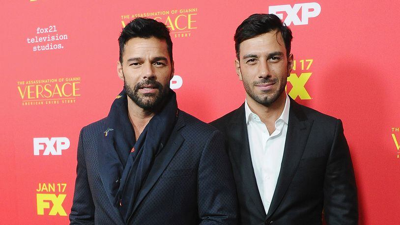 HOLLYWOOD, CA - JANUARY 08:  Ricky Martin and Jwan Yosef attend the Los Angeles Premiere "The Assassination Of Gianni Versace: American Crime Story" at ArcLight Hollywood on January 8, 2018 in Hollywood, California.  (Photo by Jon Kopaloff/FilmMagic)