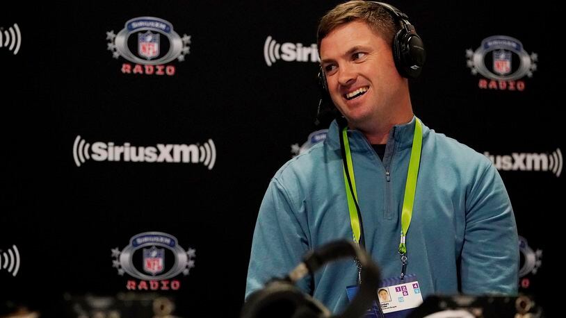 IMAGE DISTRIBUTED FOR SIRIUSXM -  Zac Taylor on SiriusXM NFL Radio at the NFL Scouting Combine on Tuesday, March 1, 2022 in Indianapolis. (Steve Luciano/AP Images for SiriusXM)