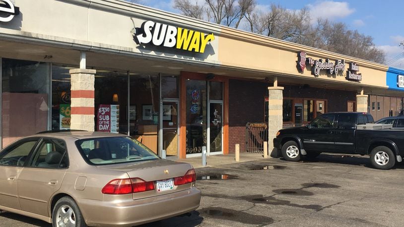 Police said a male brandished a handgun and jumped the counter Friday night at this Subway restaurant on Verity Parkway in Middletown before chasing two employees out of the restaurant. No money was stolen in the incident, according to police. ED RICHTER/STAFF