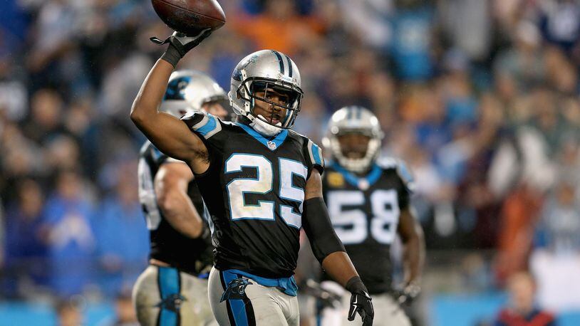 CHARLOTTE, NC - NOVEMBER 02: Bene’ Benwikere #25 of the Carolina Panthers during their game at Bank of America Stadium on November 2, 2015 in Charlotte, North Carolina. (Photo by Streeter Lecka/Getty Images)