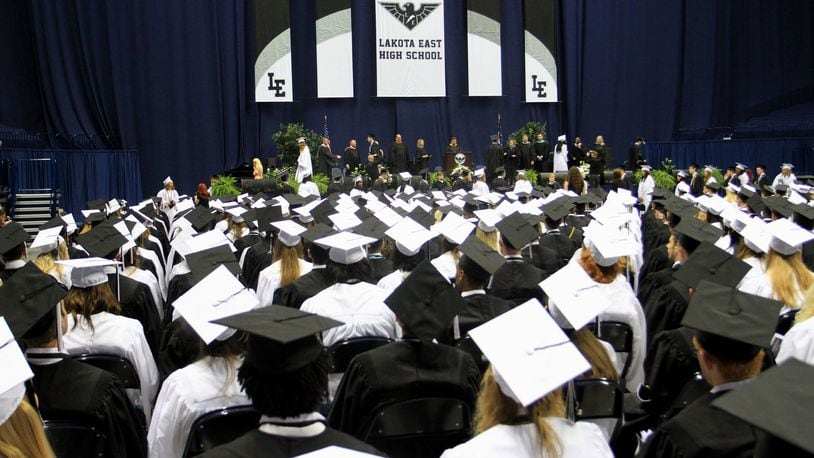 The Journal-News salutes the valedictorians and salutatorians of Butler and southern Warren County high school's graduating senior class of 2022. Pictured is a file photo from a 2020 Lakota East High School commencement ceremony.