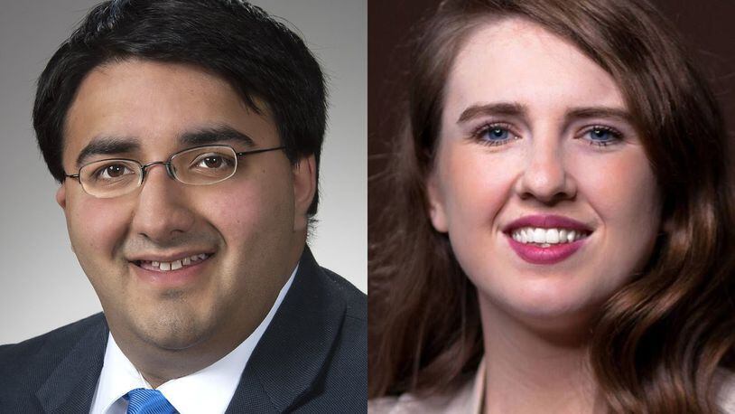 State Rep. Niraj Antani, R-Miamisburg, left, is no longer the youngest Ohio House member. Sworn in last week, Rep. Bride Rose Sweeney, D-Cleveland, at age 26, is now the youngest. SUBMITTED