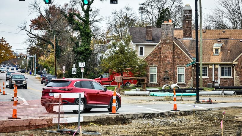 Construction continues on the intersection of Main Street, Millville Avenue and Eaton Avenue in this November 2018 photo. NICK GRAHAM/STAFF