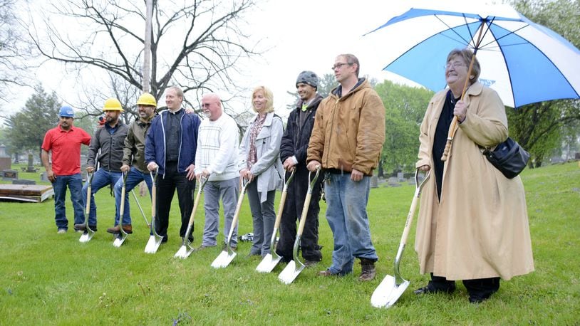 St. Stephens Cemetery in Hamilton had a ground breaking ceremony on Thursday morning, April 25, 2019, at the site of its new 8,100-square-foot columbarium. MICHAEL D. PITMAN/STAFF