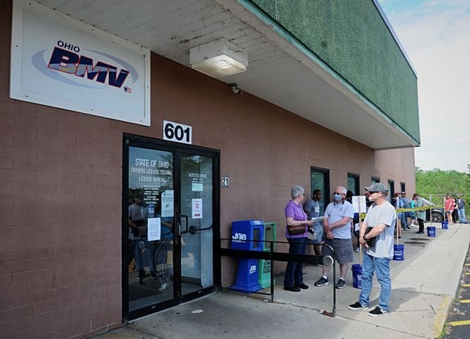 PHOTOS: Long lines as state BMV offices reopen after coronavirus shutdowns