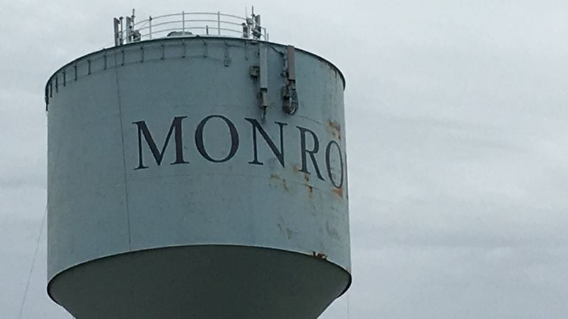 Monroe, Sprint reach agreement on relocating wireless equipment that is currently on the city’s water tower in Mound Cemetery. The wireless company will remount their wireless antennas on the handrail at the top of the water tower instead where they are mounted on the sides of the tower. This will let the city get the water tower repainted. ED RICHTER/STAFF