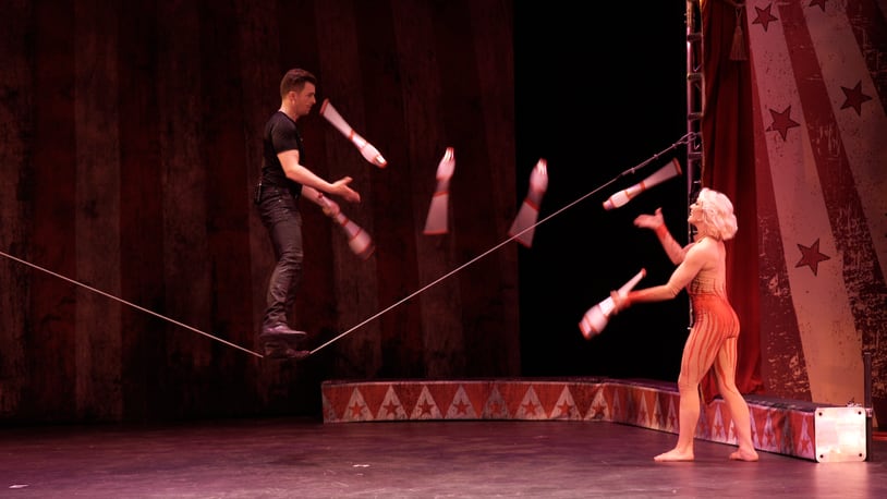 The Great DuBois will bring a two-person circus show to The Fairfield Community Arts Center on Oct. 1. Tickets for the
performance are $36. CONTRIBUTED