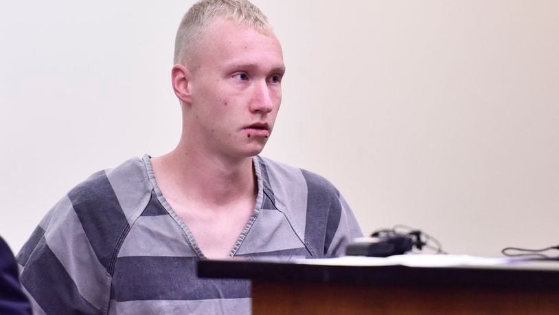 Andrew Tyler Chilton, 19, of Middletown, who was found guilty last month of felony cruelty to a companion animal for hanging a cat by a rope and beating it to death was sentenced Wednesday in Butler County Common Pleas Court. NICK GRAHAM/STAFF