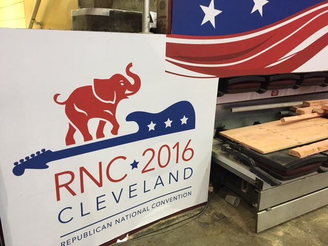 Setting up for the Republican Convention