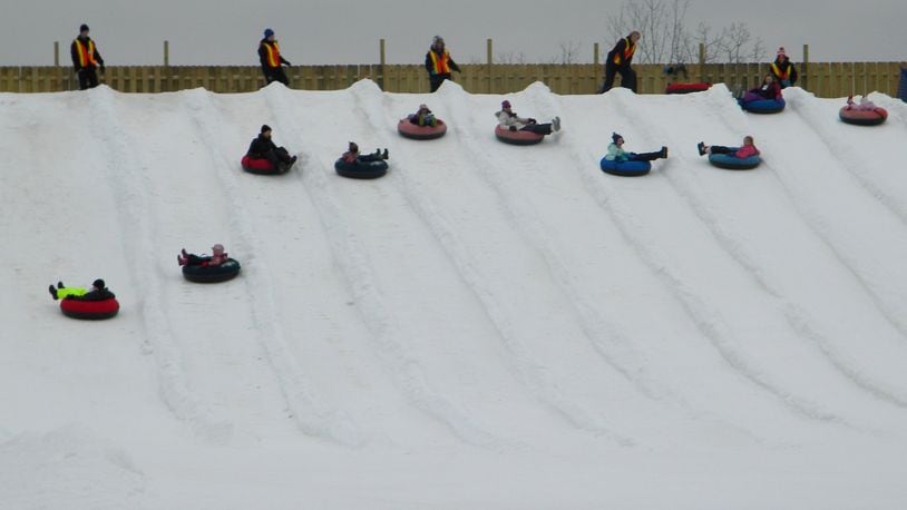 Snow tubing at Beach Mountain at Beach Waterpark in Mason offers a fun, outdoor experience for guests of all ages. CONTRIBUTED