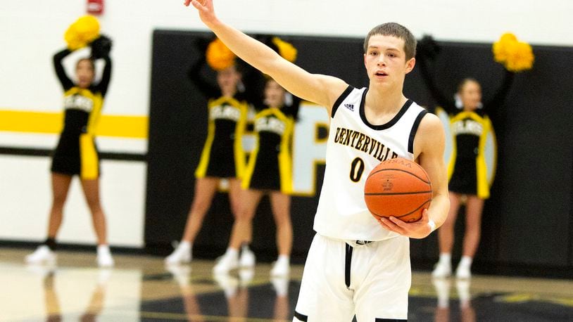 Centerville sophomore point guard Gabe Cupps during a game earlier this season. Jeff Gilbert/CONTRIBUTED