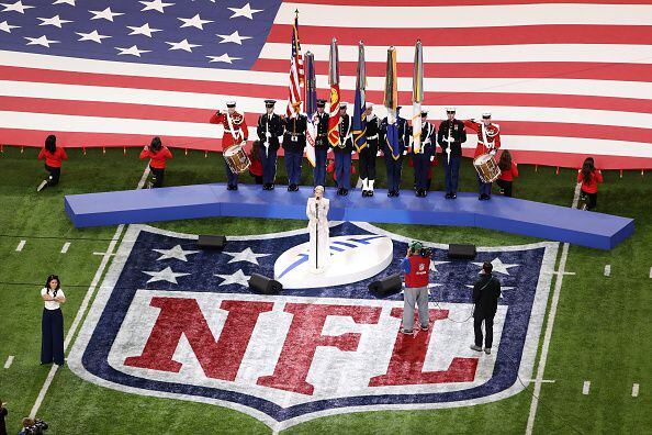 Photos: Pink performs the national anthem at Super Bowl LII