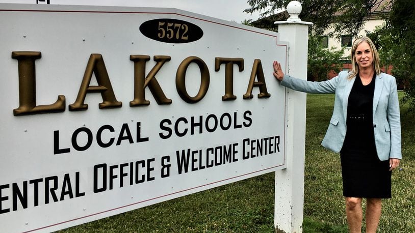 After a quarter of a century of working as a treasurer for Ohio public school districts - the last dozen with Lakota Schools - widely acclaimed financial officer Jenni Logan has retired. Logan, a former Ohio Treasurer of the Year, says her mother's pioneering career last century as a school treasurer inspired her own career. (Photo By Michael D. Clark\Journal-News)