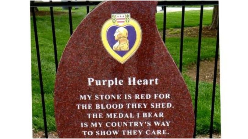 The Military Order of the Purple Heart plans to install a monument similar to this one in Hamilton’s Veterans Park. CONTRIBUTED