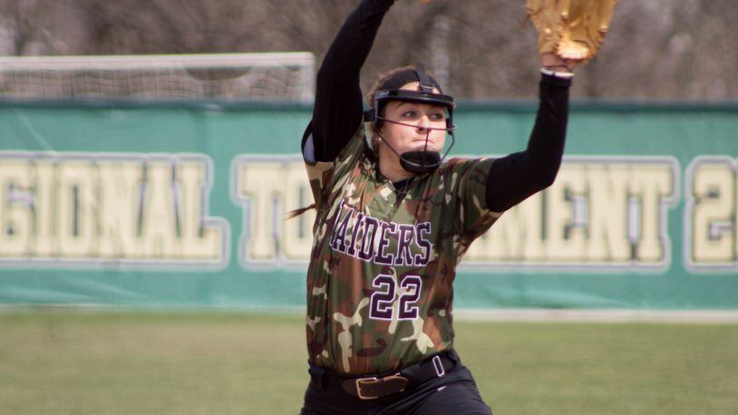 Wright State pitcher Ashley Sharp during a game earlier this season. Allison Rodriguez/CONTRIBUTED