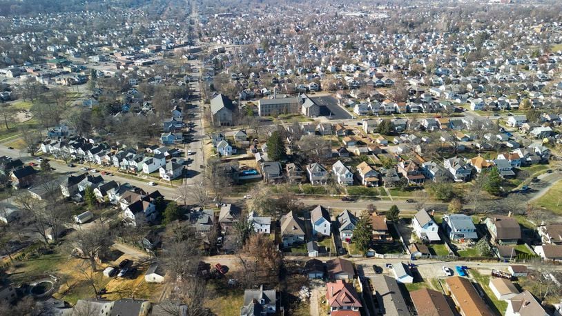 Houses in Hamilton looking west of the Great Miami River. NICK GRAHAM/FILE