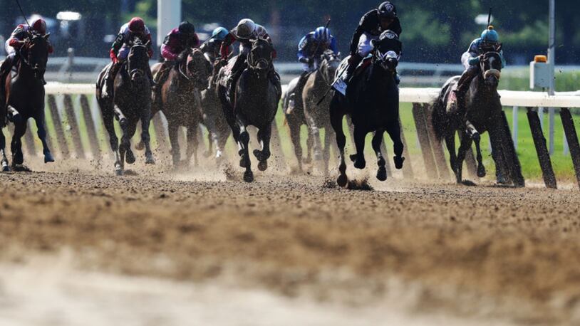 ELMONT, NY - JUNE 10:  A general view of the The Mohegan Sun Metropolitan race during the 149th running of the Belmont Stakes at Belmont Park on June 10, 2017 in Elmont, New York.  (Photo by Mike Stobe/Getty Images)