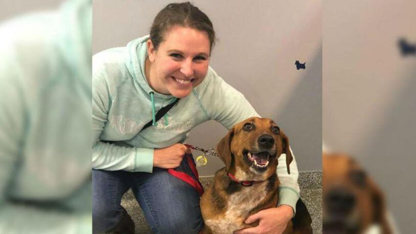 Jessica Hendrickson of West Carrollton adopted Cassie from the Humane Society of Greater Dayton last week. Cassie had lived at the shelter for 525 days.