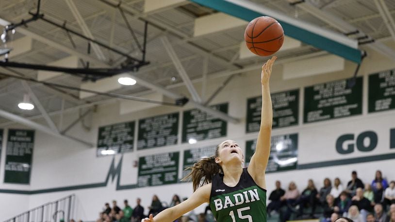 Badin defeated Trotwood-Madison 47-31 in their Division II district final basketball game Friday, Feb. 25, 2022 at Mason Middle School. NICK GRAHAM/STAFF
