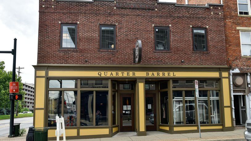 The rooftop dining area opened at Quarter Barrel Brewery + Pub last June at 103 Main St. in Hamilton but the restaurant closed last Thursday. NICK GRAHAM/STAFF