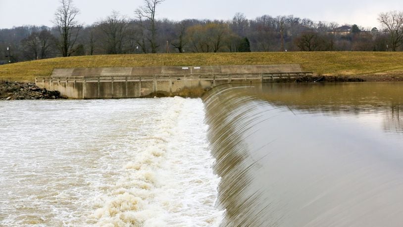 Dams like the low-level dam on the Great Miami River south of downtown Hamilton have been called “killing machines,” but a company that wants to build an electric-generating replacement for it says its product can be less dangerous, although not absolutely safe. GREG LYNCH / STAFF