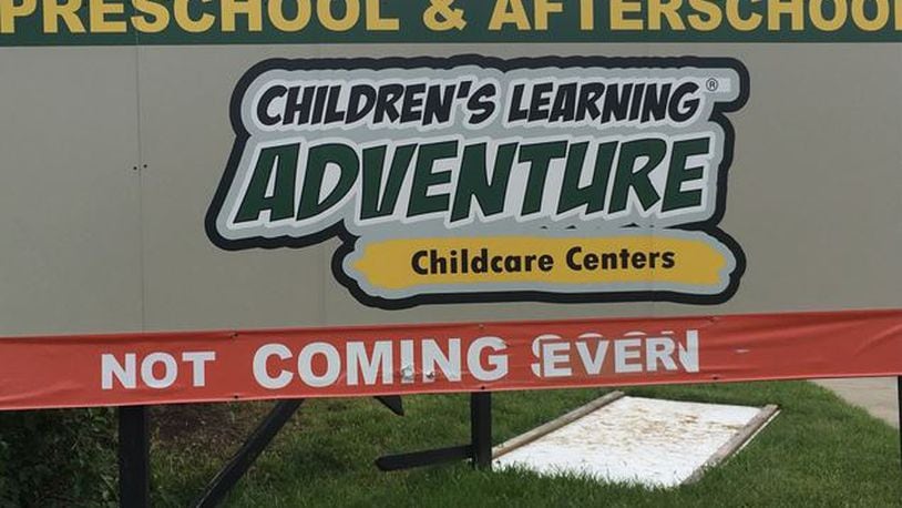Someone in Deerfield Twp. had a bit of fun with the old 'Coming Soon' sign for the Children's Learning Adventure project at 8200 Wilkens Blvd.