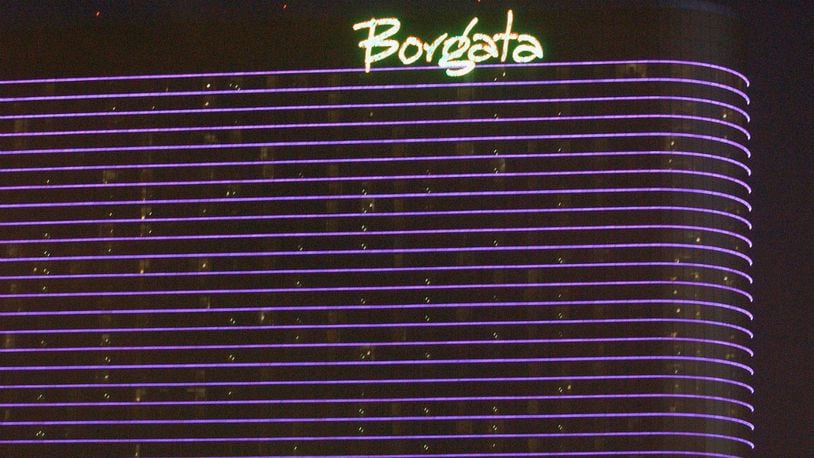The Borgata is shown lit at night in Atlantic City, New Jersey.