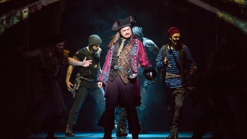 Tom Hewitt as Captain Hook and Cast in “Finding Neverland,” coming to the Aronoff in Cincinnati Nov. 7-19. CONTRIBUTED PHOTO BY JEREMY DANIEL