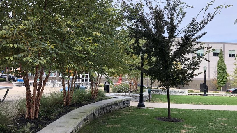 Here are some newly planted trees in the new Rotary Park in Hamilton’s downtown, contributing to the city’s urban forest. MIKE RUTLEDGE/STAFF