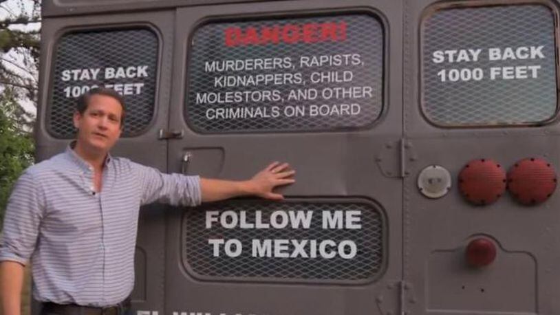 Michael Williams, former GOP candidate for Georgia governor, and his "deportation bus." (Photo: The Atlanta Journal-Constitution)