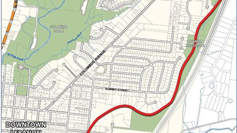The new Bowman multi-use trail is moving forward as Lebanon City Council is expected to approve an engineering contract Tuesday for the 1.6 mile, $16 million project. The project will include an eastern trail linking Monroe Road to Mound Street and connecting with the Lebanon Countryside Trail. Construction is expected to begin in 2025. CONTRIBUTED/CITY OF LEBANON