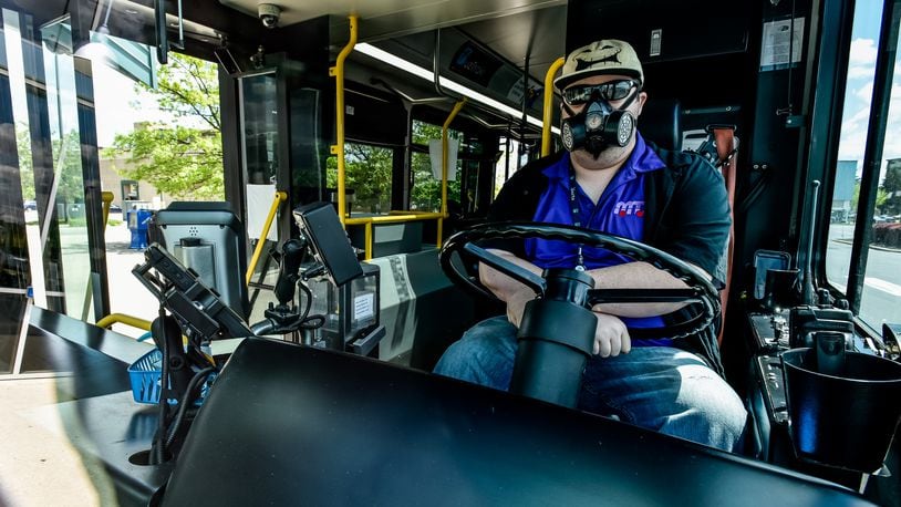 The Butler County Regional Transit Authority has had to make adjustments due to the coronavirus pandemic, as in this photo from the summer, but officials said they are still dedicated to getting people where they need to go. NICK GRAHAM / STAFF