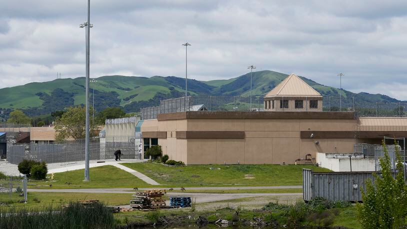 FILE - The Federal Correctional Institution is seen in Dublin, Calif., Monday, April 15, 2024. Nearly all inmates have been transferred out of the troubled women's prison set to be shut down in California, and U.S. senators on Wednesday, April 24, demanded an accounting of the rapid closure plan for the facility where sexual abuse by guards was rampant. (AP Photo/Terry Chea, File)