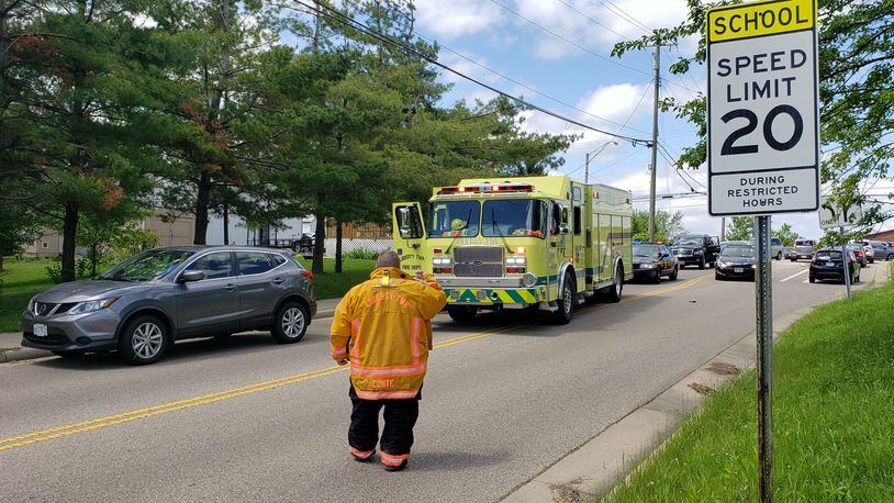 Crews responded to a report of a 14-year-old struck by a vehicle near the intersection of Liberty Court and Bethany Road in Liberty Twp. on Monday, May 20, 2019. NICK GRAHAM / STAFF