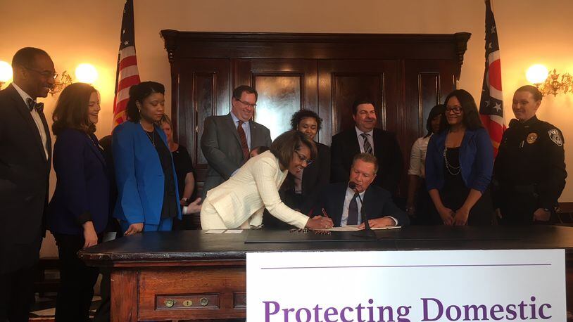 State Rep. Emilia Sykes, D-Akron, started working on extending domestic violence protections to victims of dating violence in 2015. On Thursday, Ohio Gov. John Kasich signed House Bill 1 into law that will allow dating violence victims to get civil protection orders. CONTRIBUTED PHOTO.