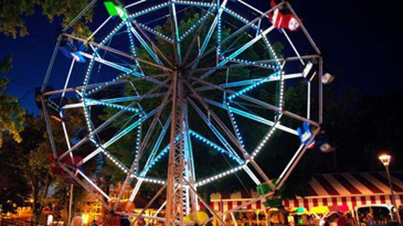 The Ferris wheel will be one of the rides open Monday at Stricker’s Grove in Hamilton. The private amusement will be open to the public in honor of Labor Day. FILE PHOTO