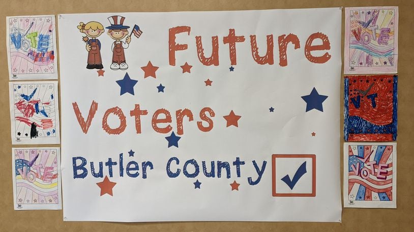 The Butler County Board of Election is seeking for future voters to color in a downloadable page from its website. Pages sent to the elections office will be on display in the early voting center the current Aug. 2 primary and the November general election. CONTRIBUTED