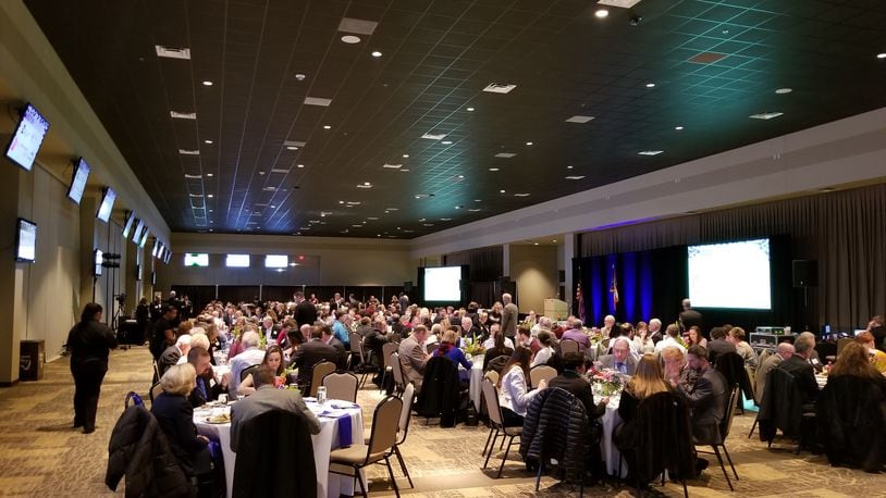 About 250 people attended the Chamber of Commerce serving Middletown, Monroe and Trenton annual meeting Thursday night at Miami Valley Gaming in Monroe. Ryan Burgess, director of the Governor’s Office of Workforce Transformation, was the keynote speaker. SUBMITTED