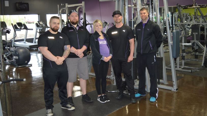 Members of the Anytime Fitness staff in Oxford include (from left) Tyler Hall, Curt Masters, Kelsey Myers, Blake Holland and Brandon Boteler. CONTRIBUTED/BOB RATTERMAN