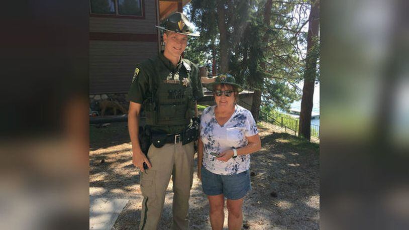 A Montana woman took aim at speeding drivers -- by sitting in a chair and aiming a hair dryer at passing vehicles.