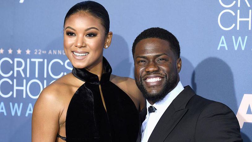 Eniko Parrish (L) and actor Kevin Hart attend The 22nd Annual Critics' Choice Awards at Barker Hangar on December 11, 2016 in Santa Monica, California.  (Photo by Frazer Harrison/Getty Images)