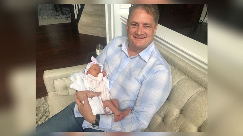 Jeff Carson, 49, become a father for the second time when his daughter, Ella Kay, was born June 3. His other child is a 25-year-old son. RICK McCRABB / STAFF