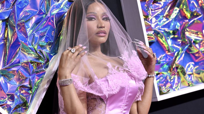 Nicki Minaj arrives at the MTV Video Music Awards on Tuesday, Sept. 12, 2023, at the Prudential Center in Newark, N.J. (Photo by Evan Agostini/Invision/AP)