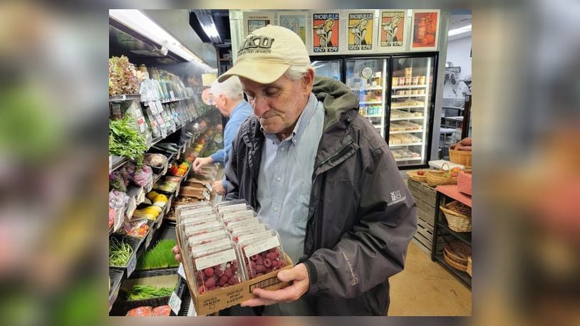 Charles Geraci delivers freshly picked raspberries to MOON Co-Op in Oxford. CONTRIBUTED