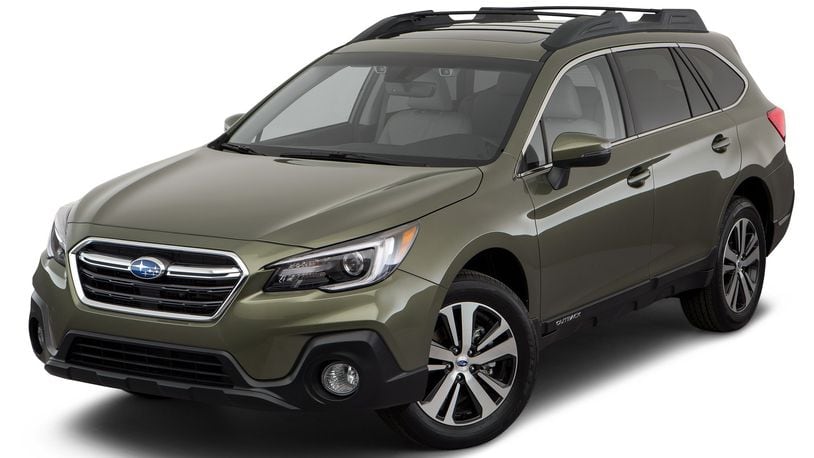 The Outback shows a bolder, more rugged-looking face for 2018, highlighted by wider, lower grille openings and a new bumper that complement the Subaru hexagonal grille. The redesigned headlights feature distinctive ‘Konoji’ daytime LED running lights. Subaru photo